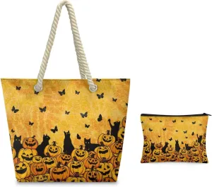 Rope Tote Bag Set with Coin Purse, Beach Totes Bags for Women,Bolso De Playa Para Mujer, Unique Gifts for Female