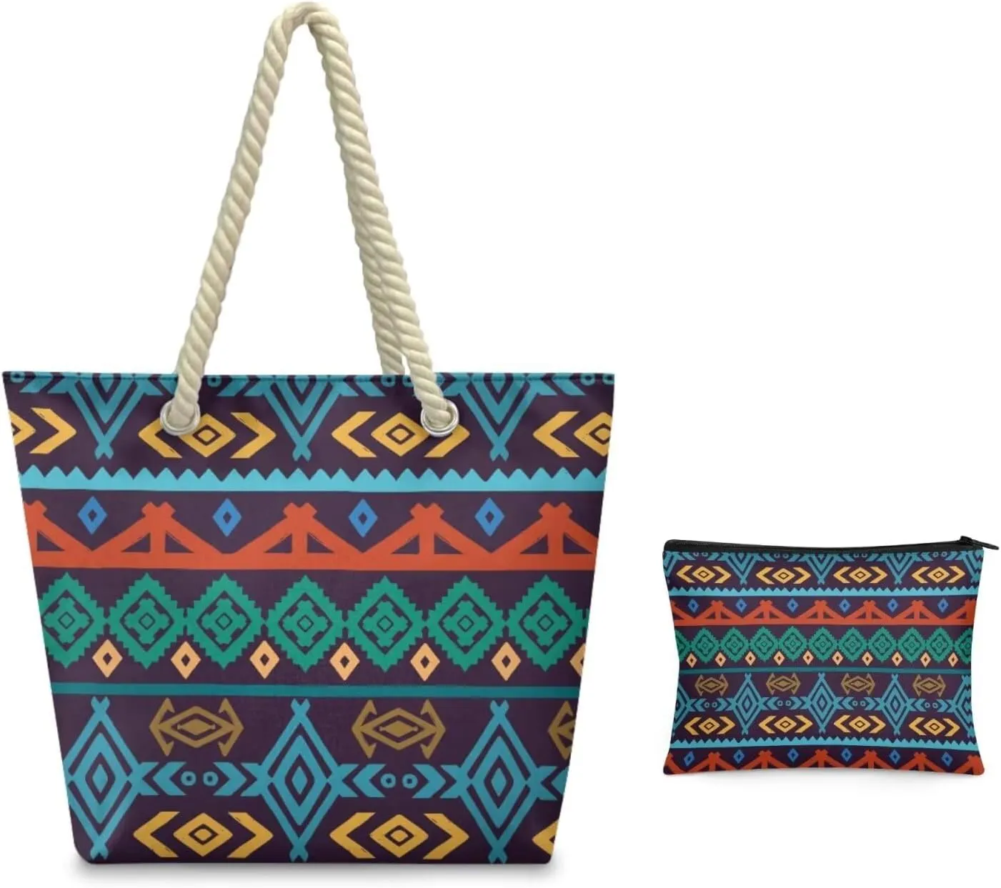 Rope Tote Bag Set with Coin Purse, Beach Totes Bags for Women,Bolso De Playa Para Mujer, Unique Gifts for Female