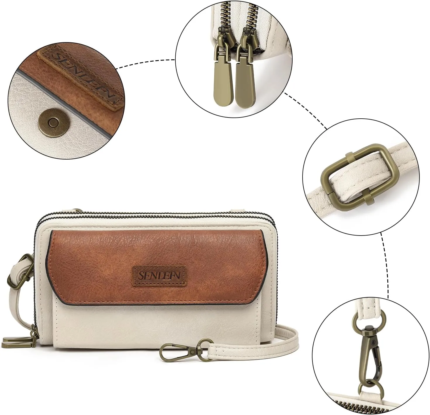 SENDEFN Small Crossbody Phone Purses for Women Vegan Leather Crossbody Bags Shoulder Handbags