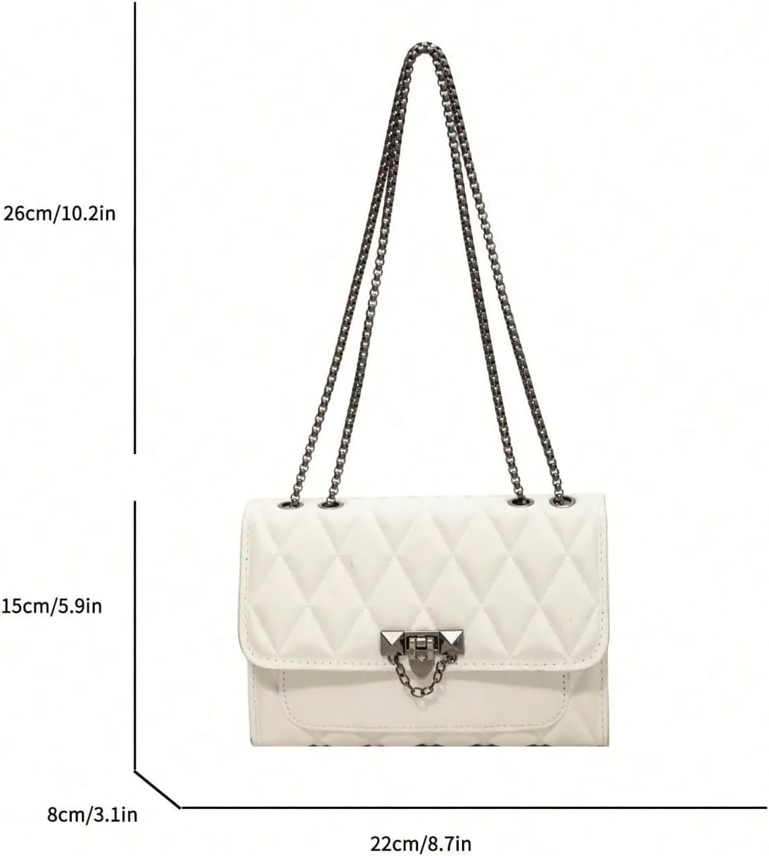 SHENHE Women's Quilted Leather Shoulder Bag Buckled Clutch Purse Small Crossbody Bags with Chain