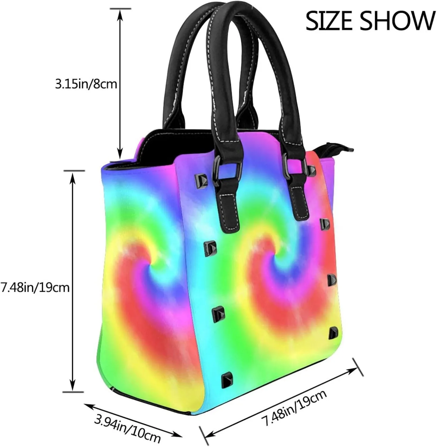 Shoulder Bag for Women Rivet Satchel Faux Leather Handbags Purse Crossbody Bags
