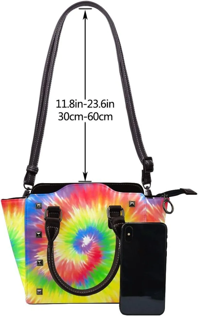 Shoulder Bag for Women Rivet Satchel Faux Leather Handbags Purse Crossbody Bags
