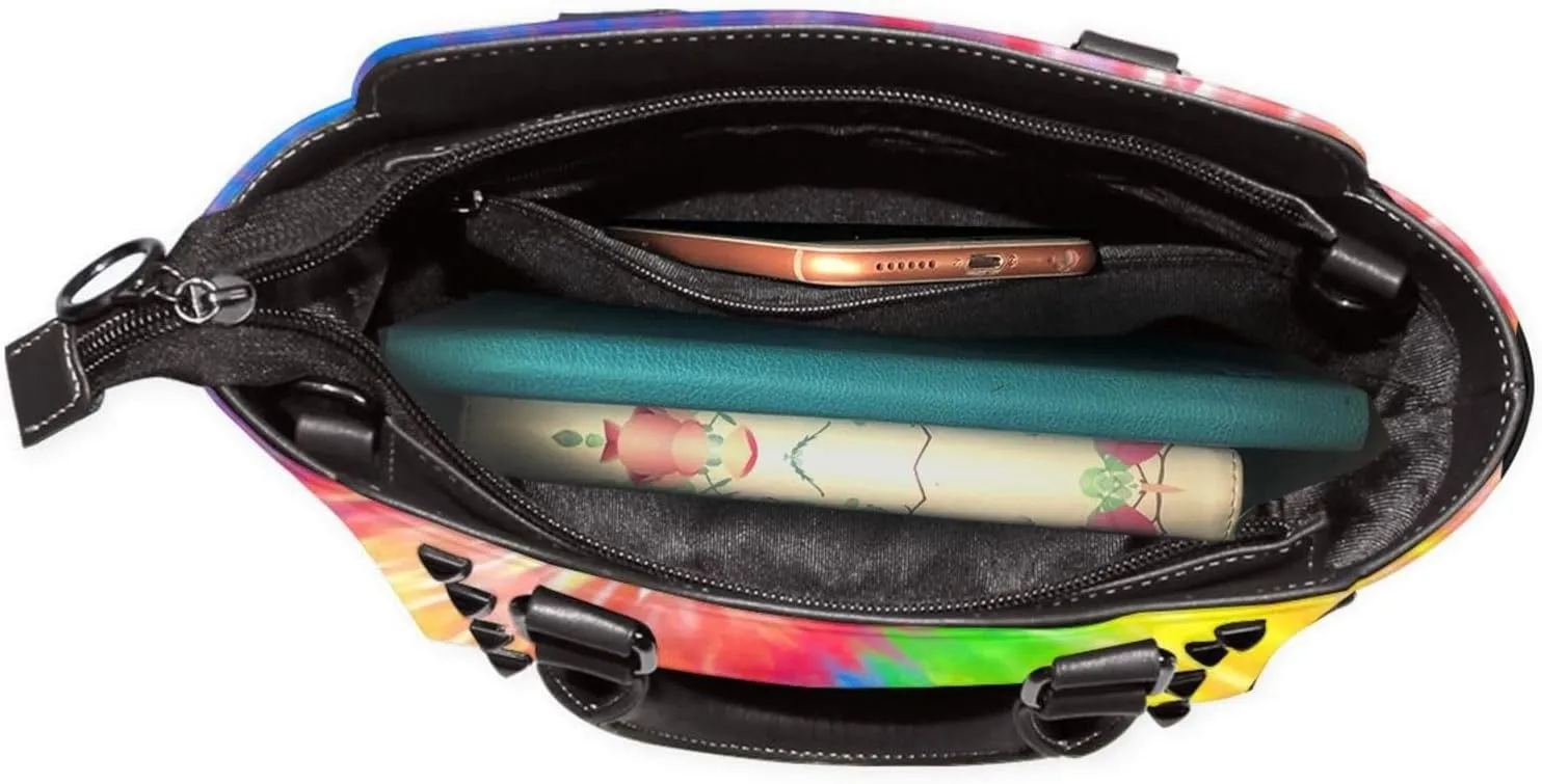 Shoulder Bag for Women Rivet Satchel Faux Leather Handbags Purse Crossbody Bags