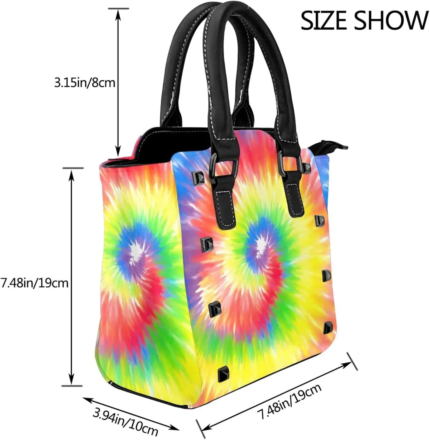 Shoulder Bag for Women Rivet Satchel Faux Leather Handbags Purse Crossbody Bags