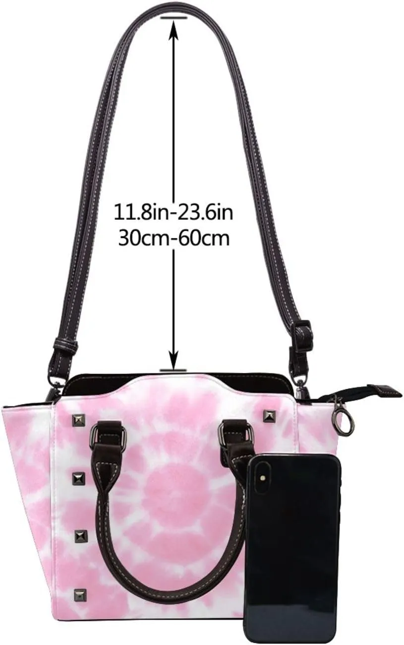 Shoulder Bag for Women Rivet Satchel Faux Leather Handbags Purse Crossbody Bags