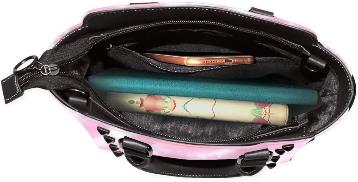 Shoulder Bag for Women Rivet Satchel Faux Leather Handbags Purse Crossbody Bags