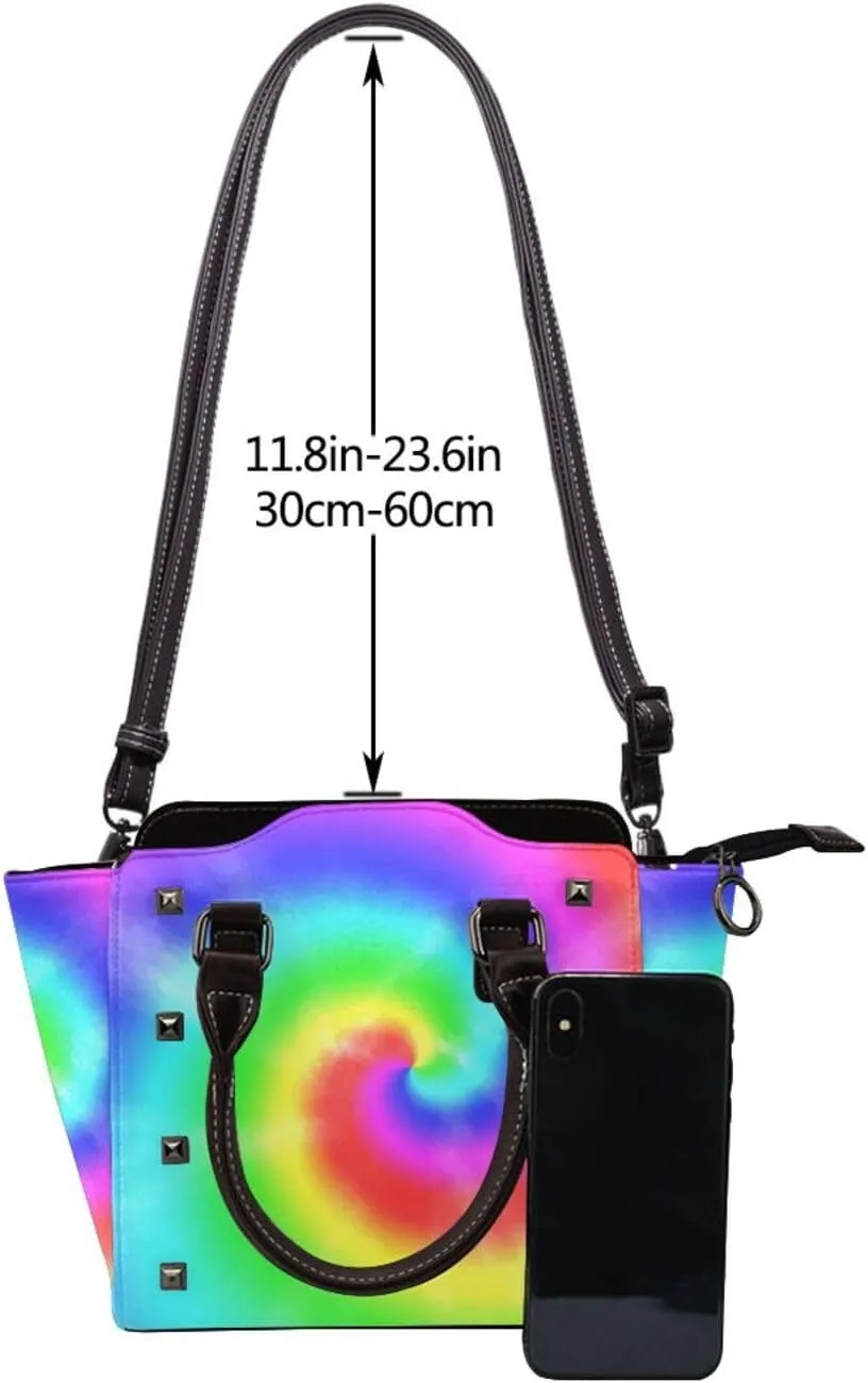 Shoulder Bag for Women Rivet Satchel Faux Leather Handbags Purse Crossbody Bags