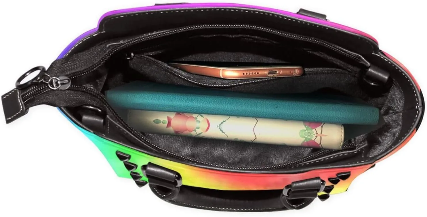 Shoulder Bag for Women Rivet Satchel Faux Leather Handbags Purse Crossbody Bags