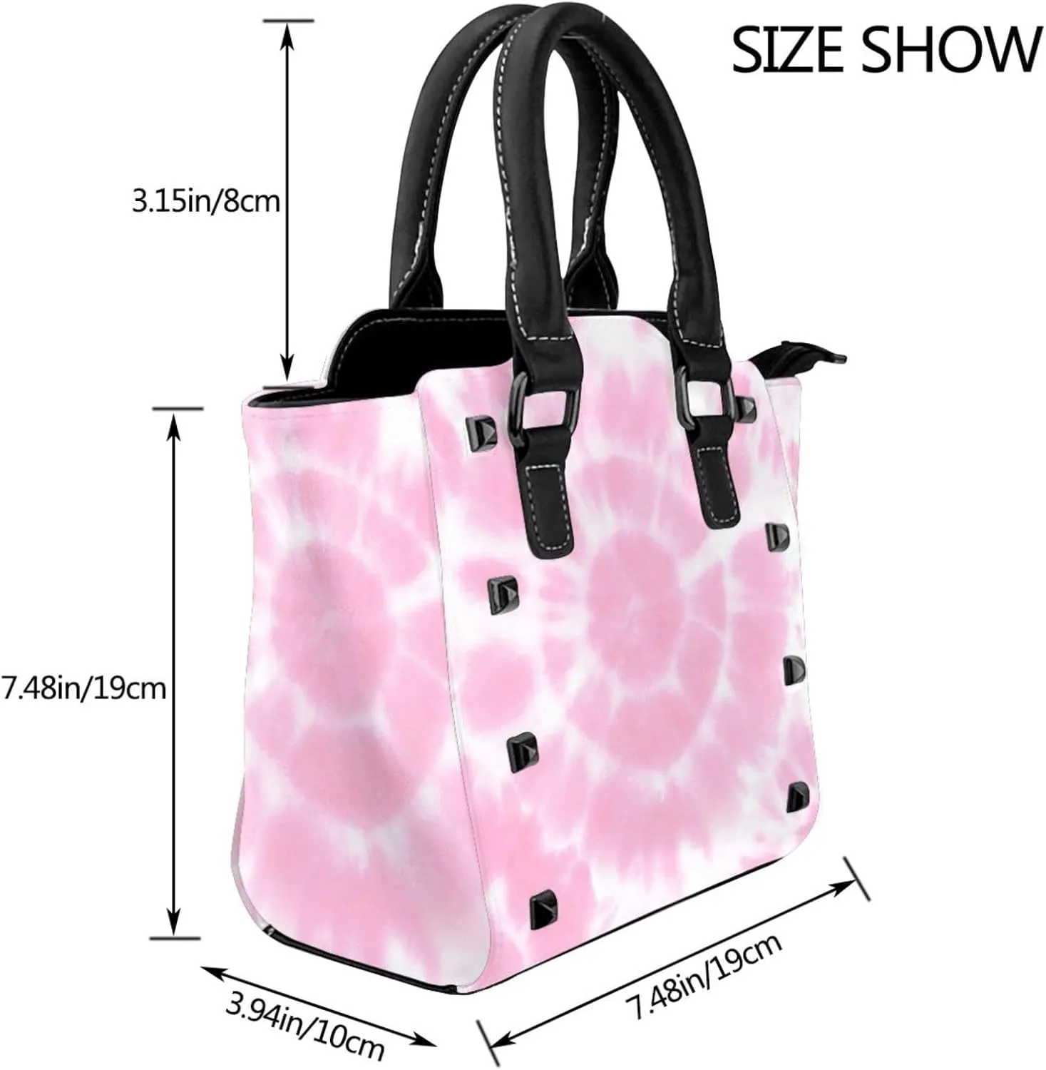 Shoulder Bag for Women Rivet Satchel Faux Leather Handbags Purse Crossbody Bags