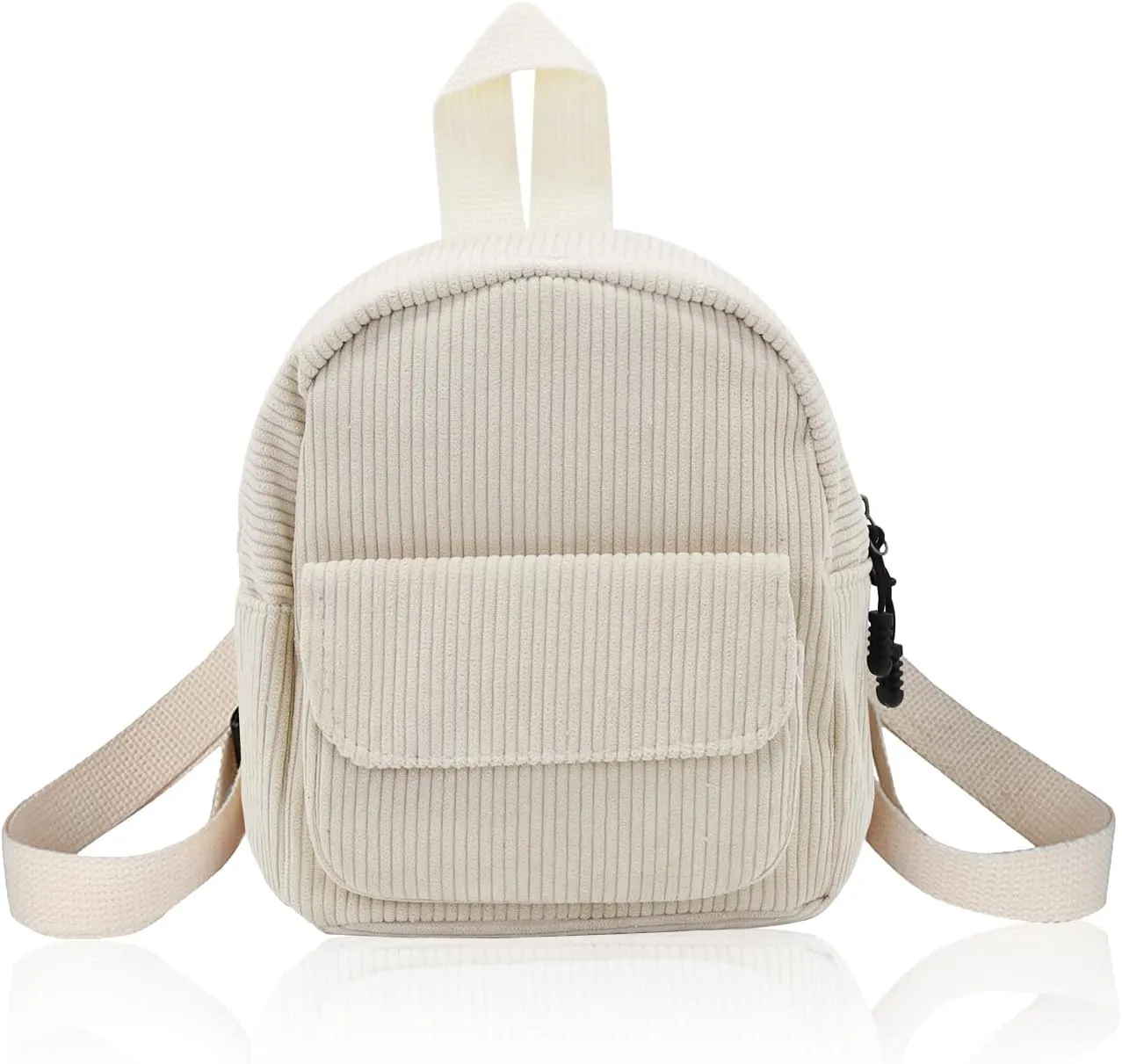 Small Backpack, Corduroy Backpack Purse for Women and Girls, Mini Backpacks for Travel, Shopping, Walking (beige)