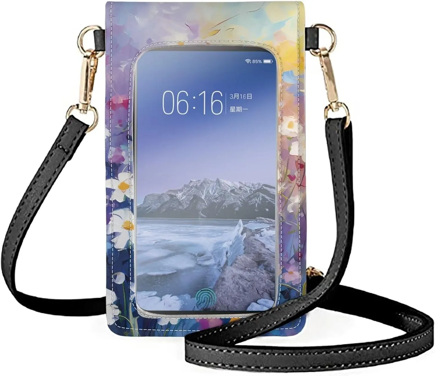 Small Leather Crossbody Bags for Women Cell Phone Purse Over Shoulder Strap