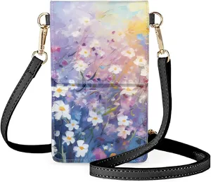 Small Leather Crossbody Bags for Women Cell Phone Purse Over Shoulder Strap