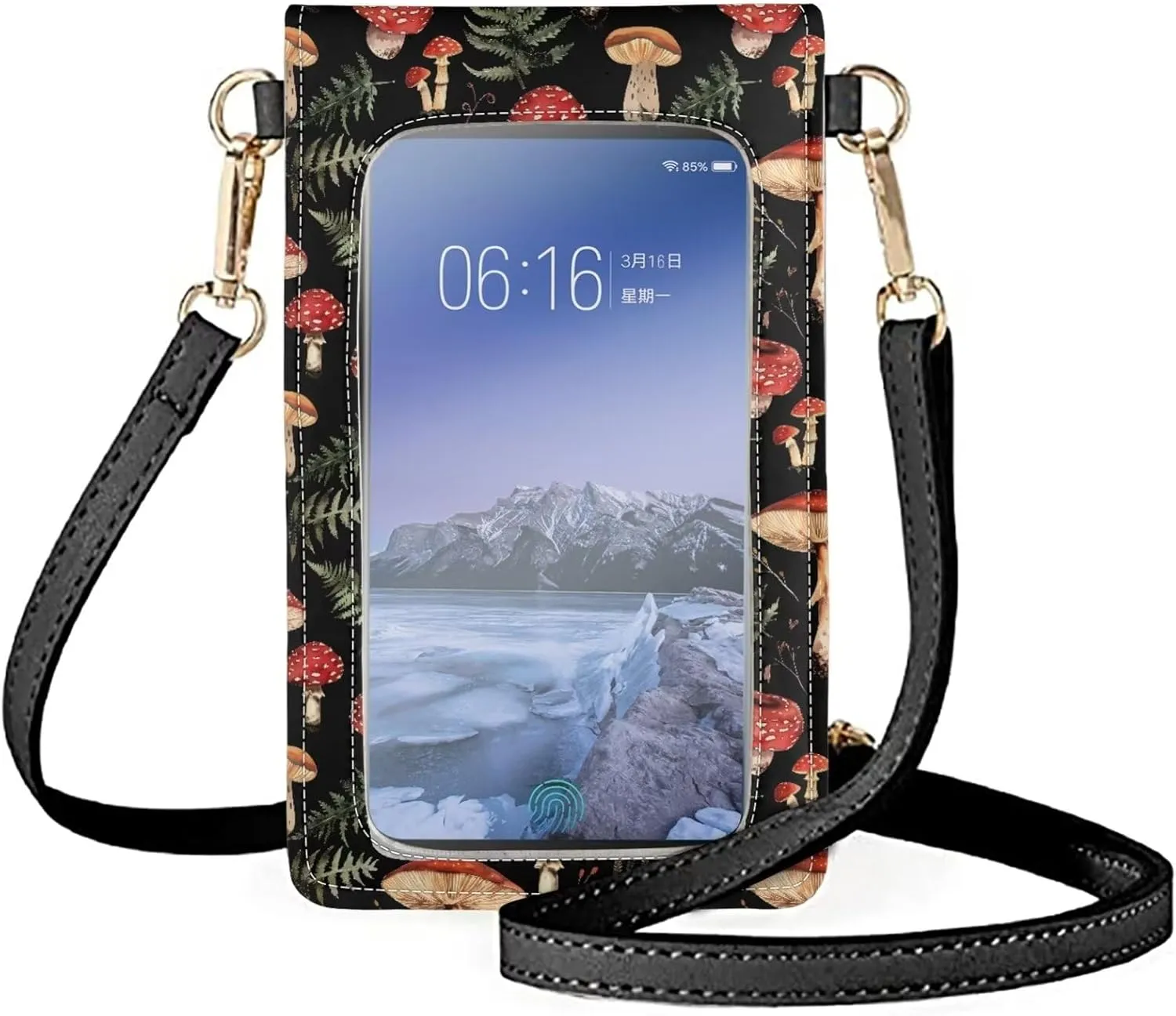 Small Leather Crossbody Bags for Women Cell Phone Purse Over Shoulder Strap