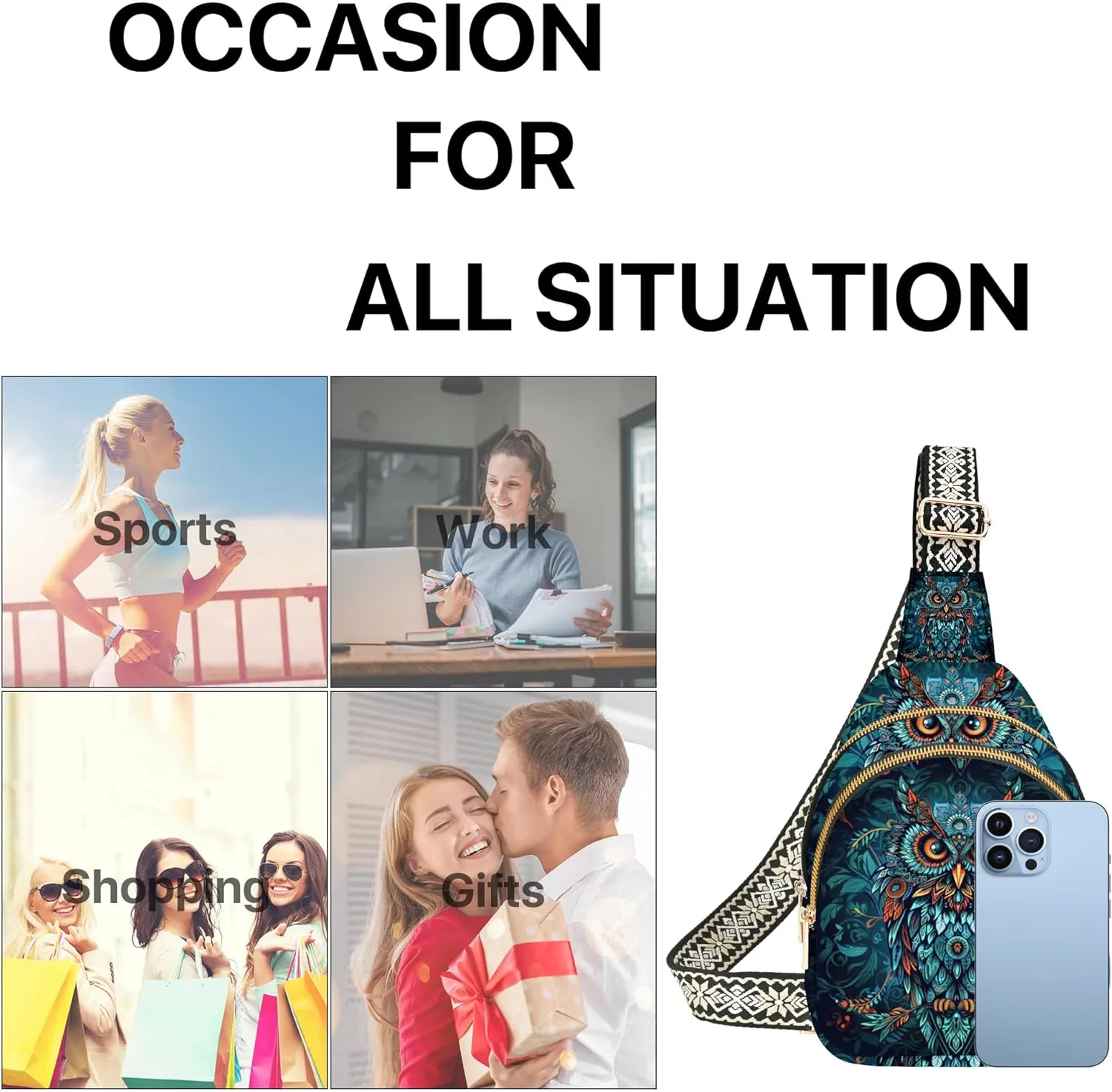 Small Sling Bag for Women Leather Crossbody Bags Sling Backpack for Outdoor Travel