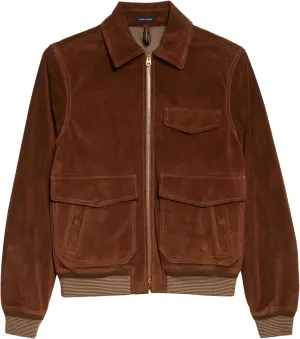 Suede A-2 Bomber Jacket The Jackal 2024 The Day Of Eddie Brown Redmayne Leather Jacket