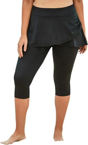 Swim 365 Women's Plus Size Skirted Swim Capri Pant