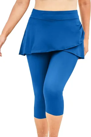 Swim 365 Women's Plus Size Skirted Swim Capri Pant