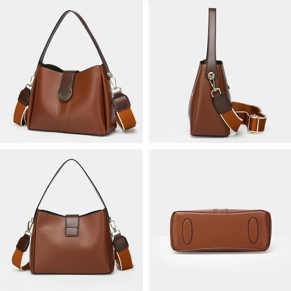 Tote Bag for Women Vintage Shoulder Bag Vegan Leather Hobo Crossbody Bag Small Satchel Handbag Purse