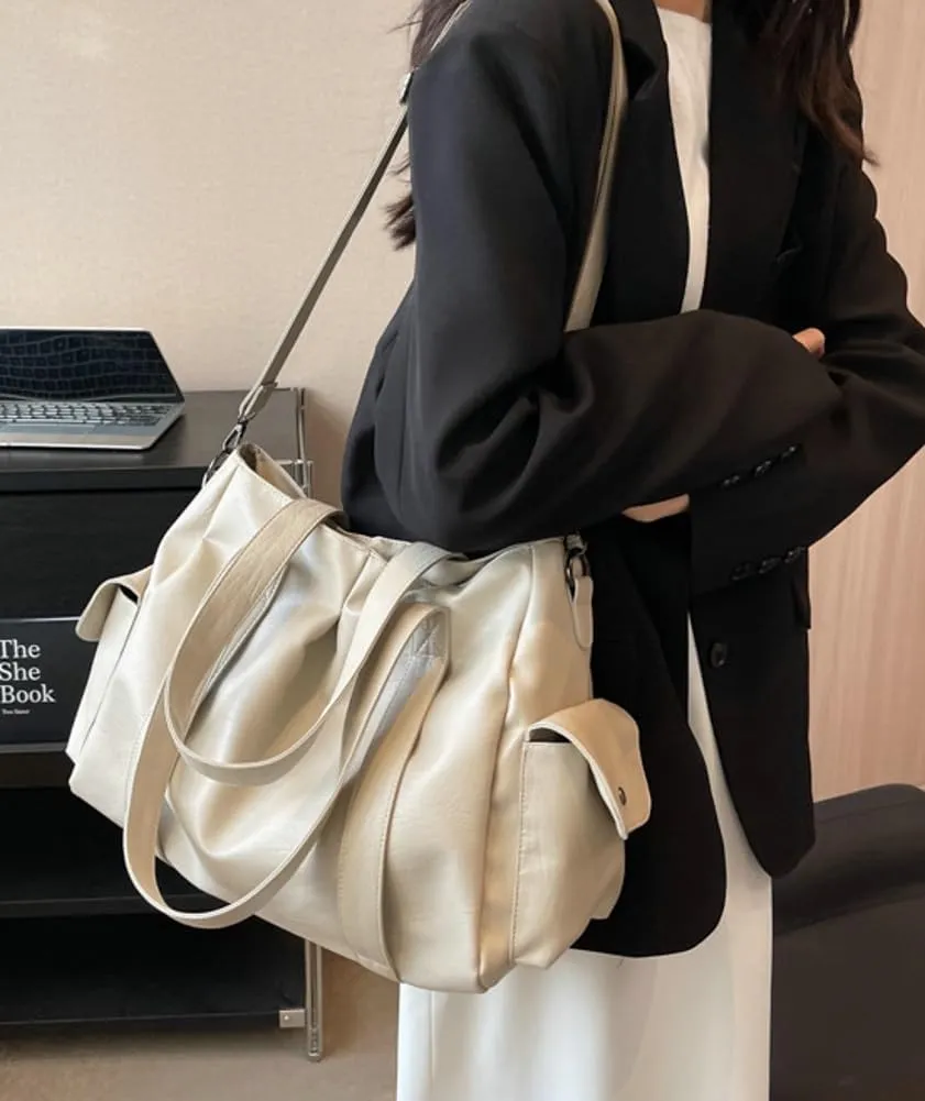 Tote Bag Women Vegan Leather Shoulder Bag Vintage Satchel Handbag Slouchy Hobo Crossbody Bag Work Travel