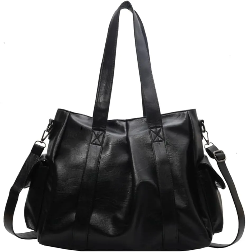 Tote Bag Women Vegan Leather Shoulder Bag Vintage Satchel Handbag Slouchy Hobo Crossbody Bag Work Travel