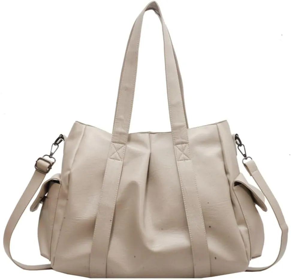 Tote Bag Women Vegan Leather Shoulder Bag Vintage Satchel Handbag Slouchy Hobo Crossbody Bag Work Travel