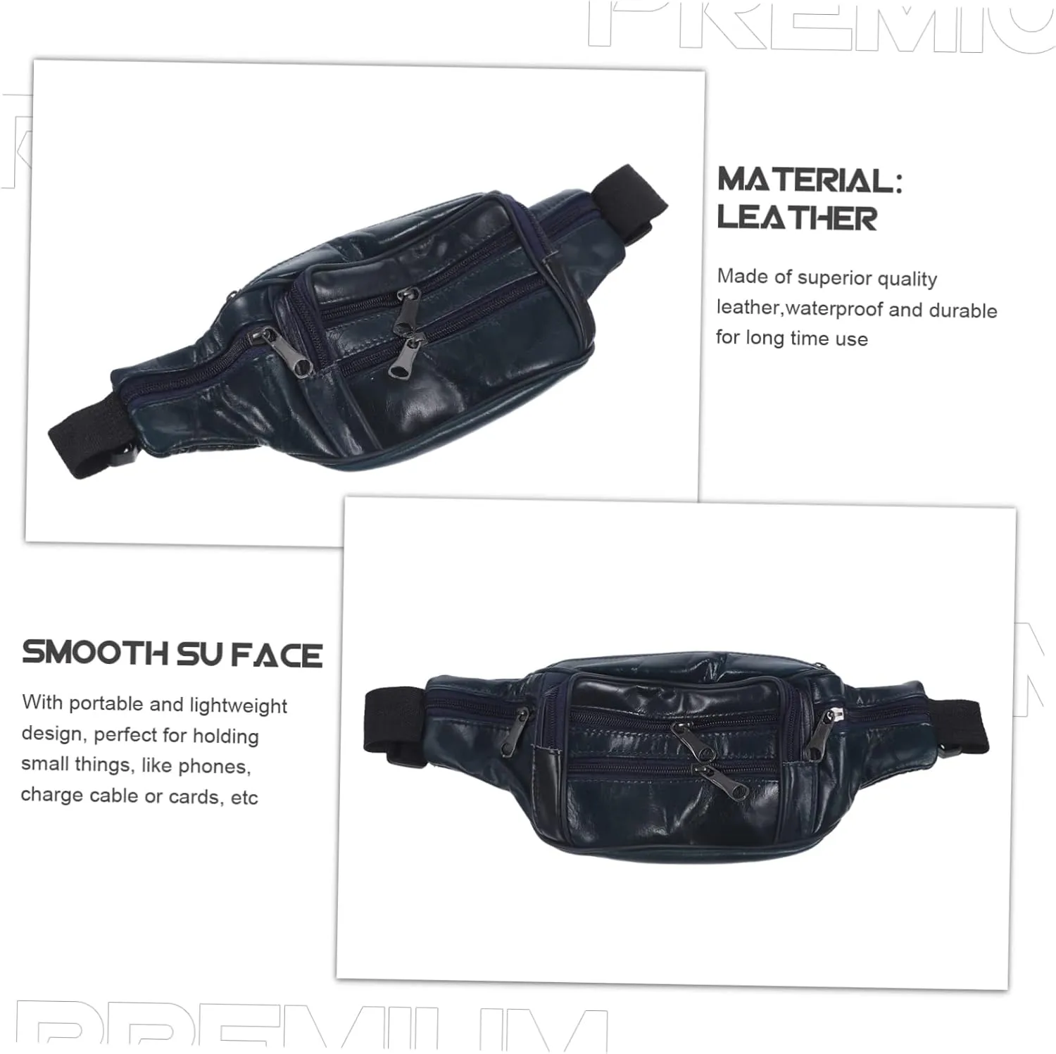 Travel Pouch for Men Men's Fanny Pack Coin Purse Waist Bag Adjustable Belt