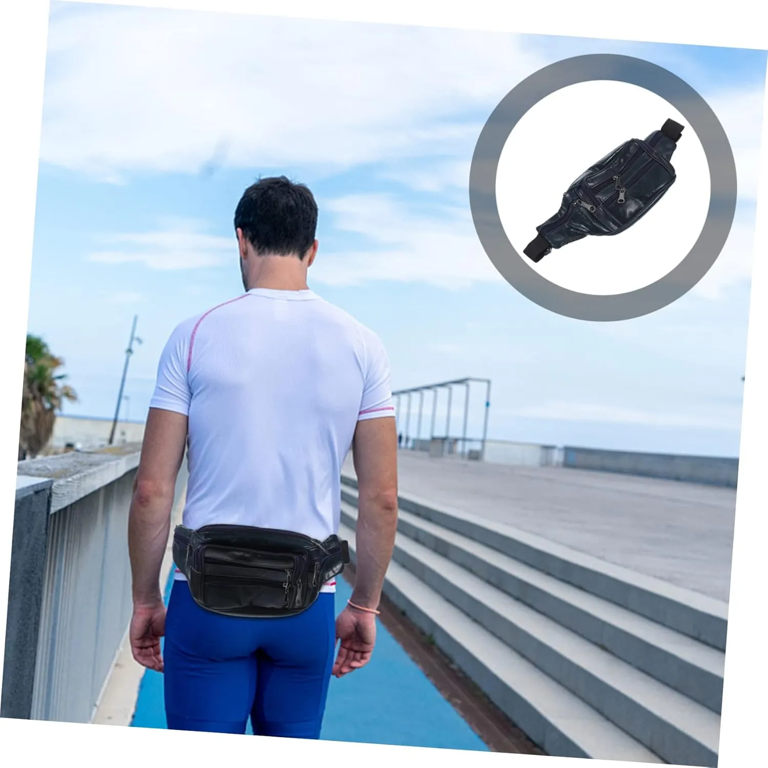 Travel Pouch for Men Men's Fanny Pack Coin Purse Waist Bag Adjustable Belt