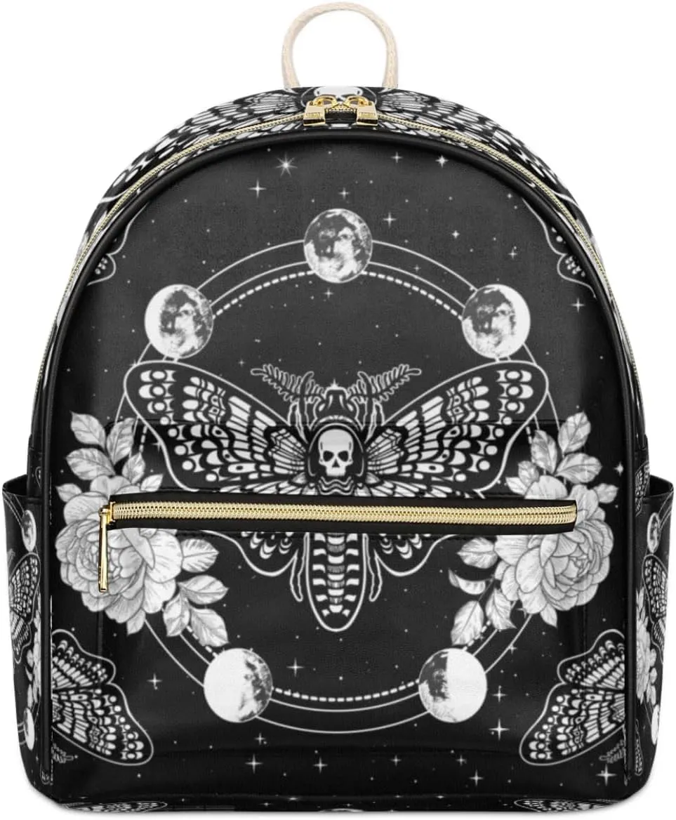 TropicalLife Ethnic Backpack Purse for Women PU Leather Lightweight Ladies Shoulder Fashion Satchel Bags Travel Casual Daypack Tribe Pattern Bohemian Style