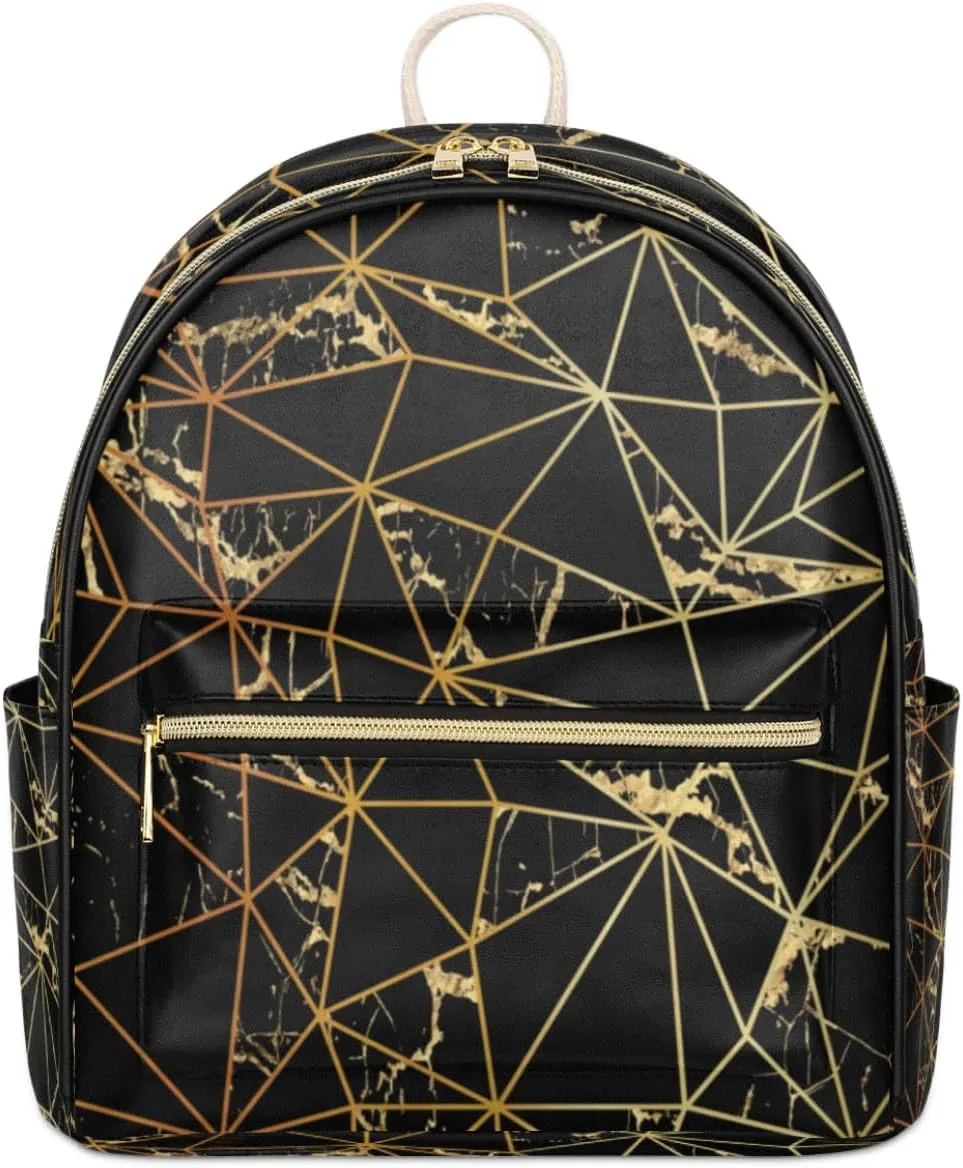 TropicalLife Marble Backpack Purse for Women PU Leather Lightweight Ladies Shoulder Fashion Satchel Bags Travel Casual Daypack Stylish Marble