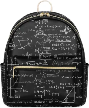 TropicalLife Mathematics Backpack Purse for Women PU Leather Lightweight Ladies Shoulder Fashion Satchel Bags Travel Casual Daypack Math