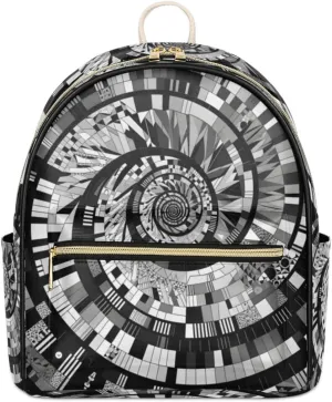 TropicalLife Spiral Music Piano Key Backpack Purse for Women PU Leather Lightweight Ladies Shoulder Fashion Satchel Bags Travel Casual Daypack