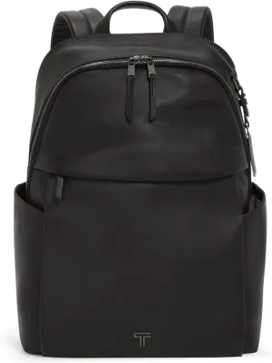 TUMI - Voyageur Raina Backpack - Premium Leather Backpack for Women & Men - Everyday Bag with Phone Pocket & Laptop Compartment - Black, Gunmetal Hardware