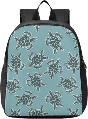 Turtle Blue Toddler Backpack for Boys Girls 3-6 Mini Backpacks for Elementary Lightweight Kids Bookbag for Preschool Kindergarten for School