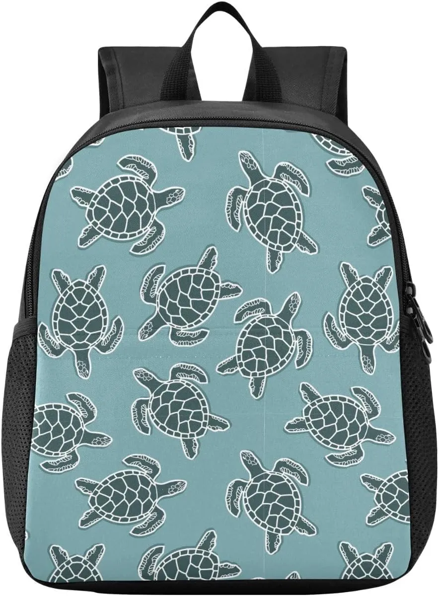 Turtle Blue Toddler Backpack for Boys Girls 3-6 Mini Backpacks for Elementary Lightweight Kids Bookbag for Preschool Kindergarten for School