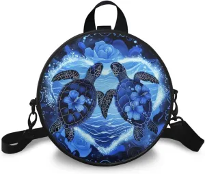 Veniyate Womens Round Leather Handbags with Adjustable Straps Shoulder Purse