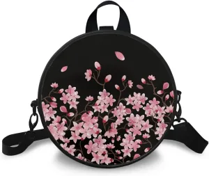 Veniyate Womens Round Leather Handbags with Adjustable Straps Shoulder Purse