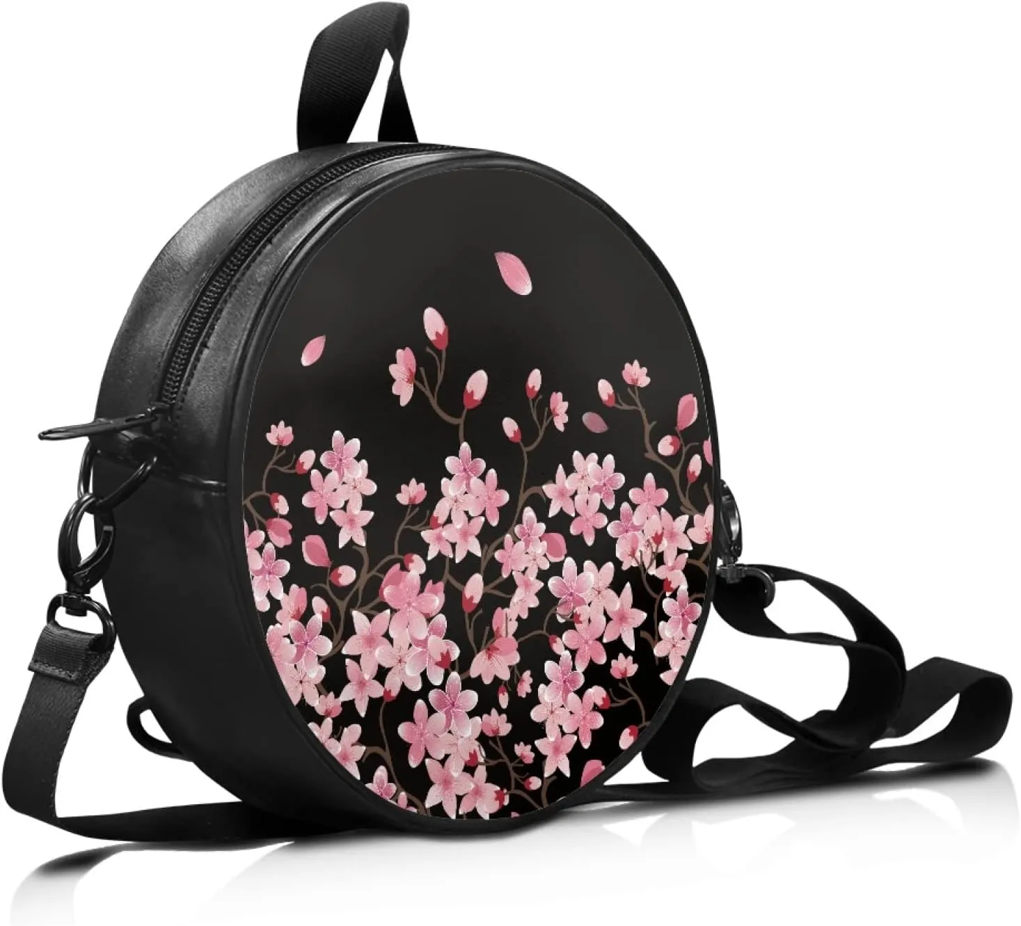 Veniyate Womens Round Leather Handbags with Adjustable Straps Shoulder Purse