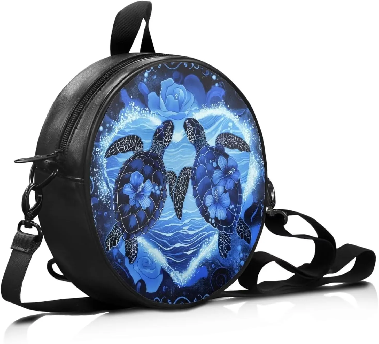 Veniyate Womens Round Leather Handbags with Adjustable Straps Shoulder Purse