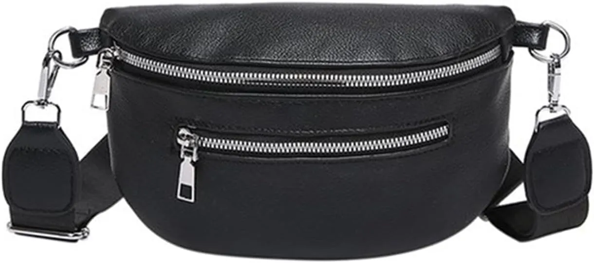 Verdusa Women's PU Leather Crossbody Bags Y2K Belt Bag Shoulder Bag with Zipper