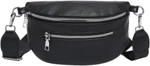 Verdusa Women's PU Leather Crossbody Bags Y2K Belt Bag Shoulder Bag with Zipper
