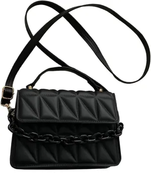 Verdusa Women's Quilted Leather Crossbody Bags Satchel Handbags Purse