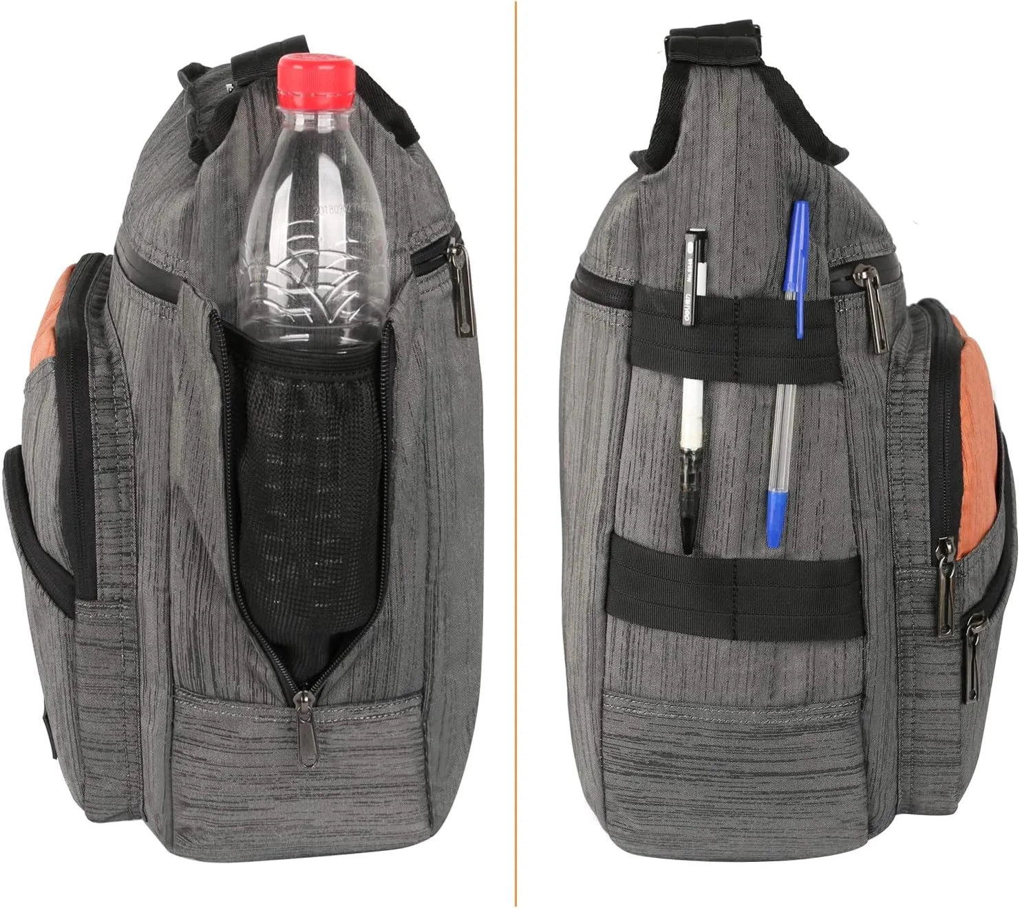 Vertical Messenger Bag, Crossbody Bag, Larswon Shoulder Bag Laptop Bag Satchel Gray