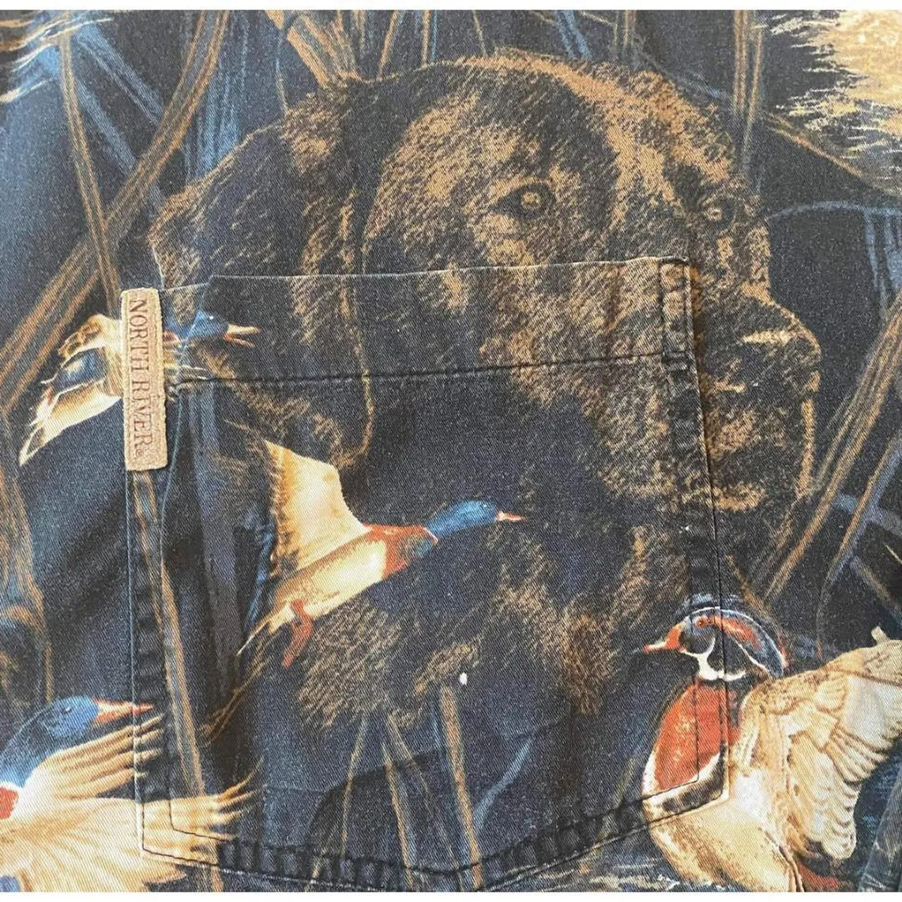 VINTAGE NORTH RIVER DUCK & DOG BUTTON UP
