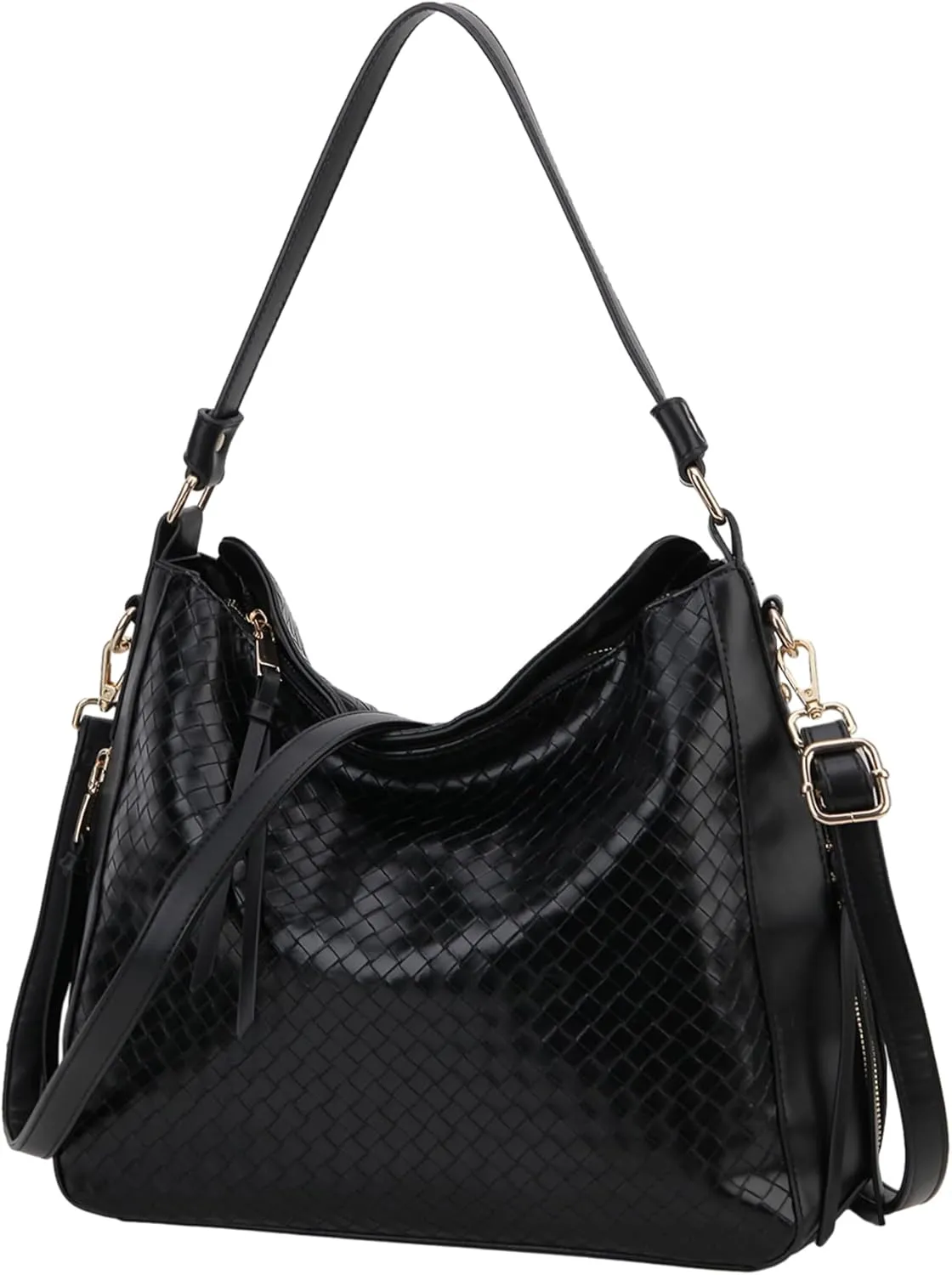 VX VONXURY Hobo Bags for Women, Faux Leather Tote Purse Ladies Handbag Medium Shoulder Bags with Side Pockets for Work Travel