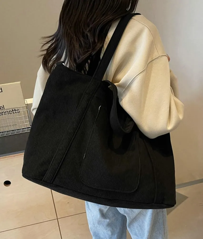 Women Corduroy Tote Bag Hobo Bag Casual Shoulder Bag Crossbody Bag Slouchy Handbag Satchel Purse