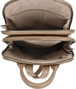 Women Fashion PU Leather Adjustable Straps Leisure Travel Work Backpack Bag (Gravel), Small