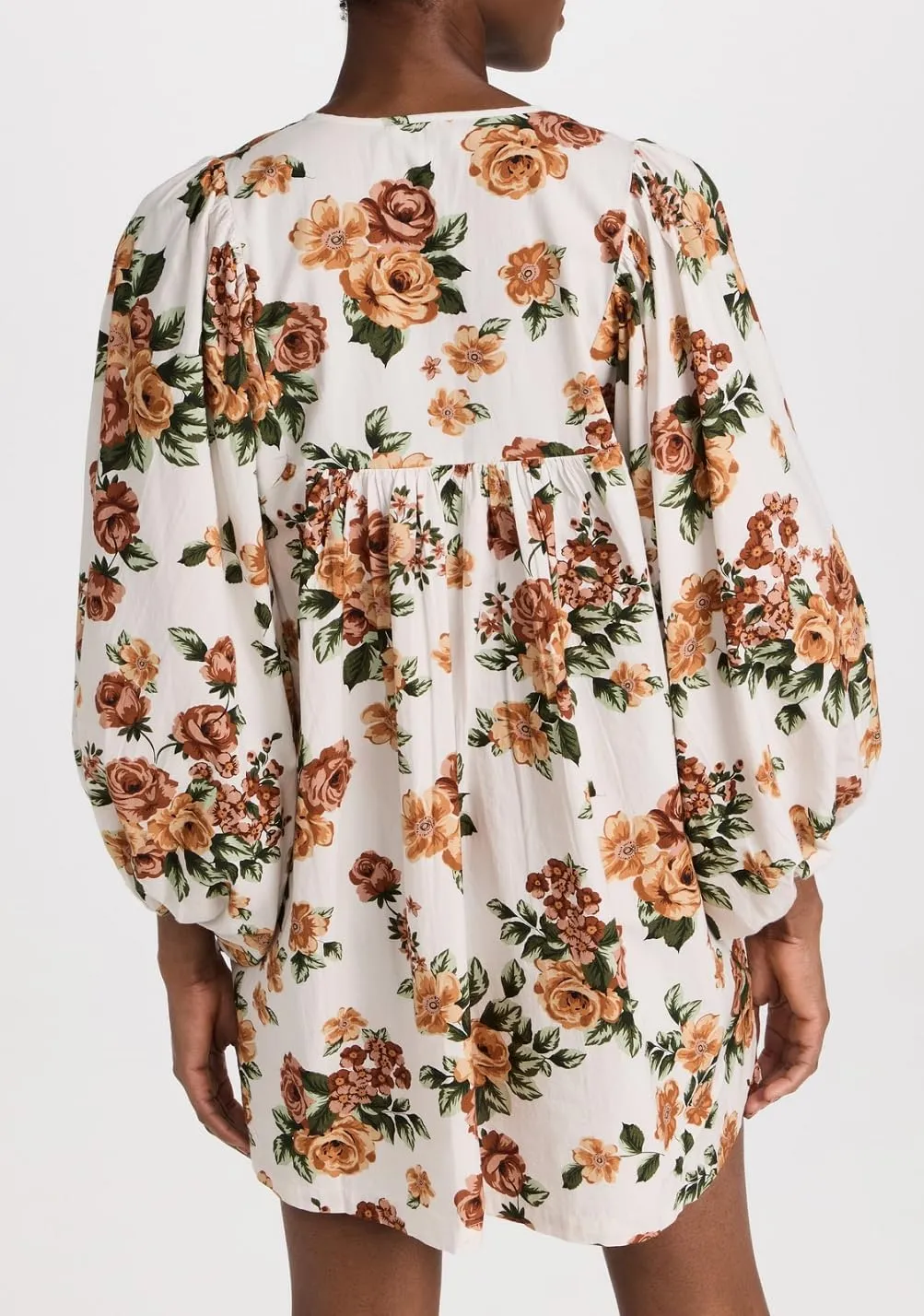 Women Y2K Boho Floral Mini Dress Puff Sleeve V Neck Short Dress Babydoll Flowy Dress Summer Vacation Outfits