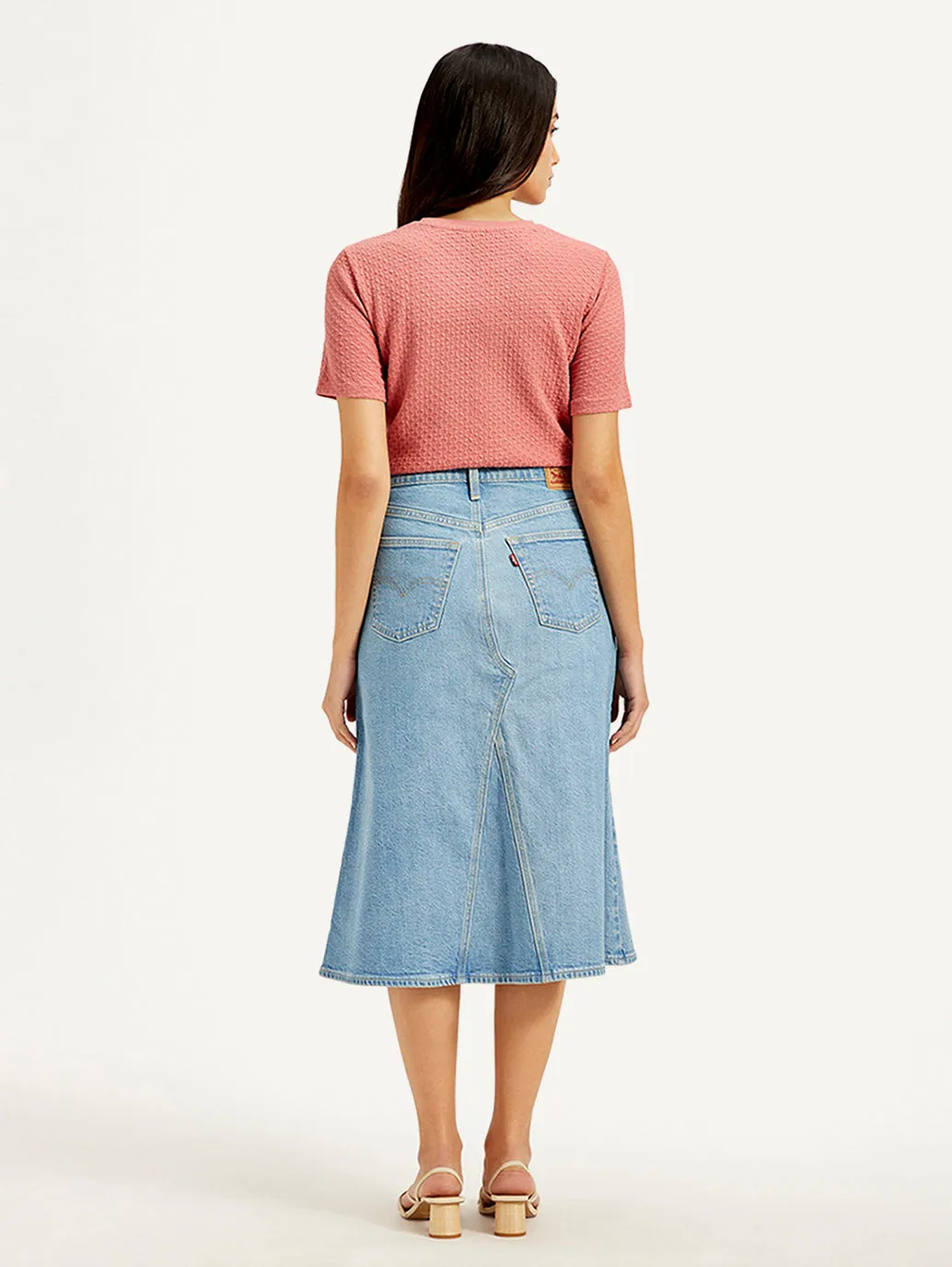 Women's High Rise Blue A-Line Skirt