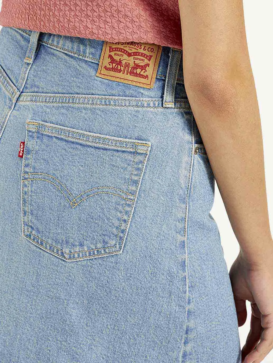 Women's High Rise Blue A-Line Skirt