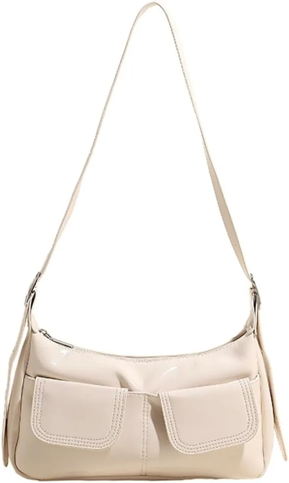 Women's PU Leather hobo bag Retro Y2k Shoulder Bag Multi-pocket Crossbody Bag Handbag for Work Travel